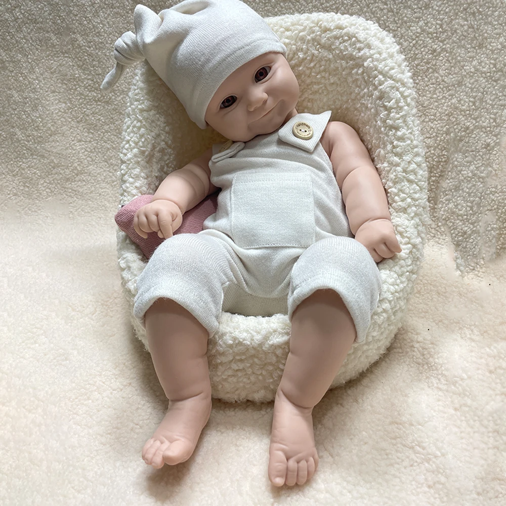 50cm Maddie Realistic Soft Full Solid Silicone Newborn Baby Girl Lifelike Cuddly Handmade Weighted Reborn Doll Painter Collector