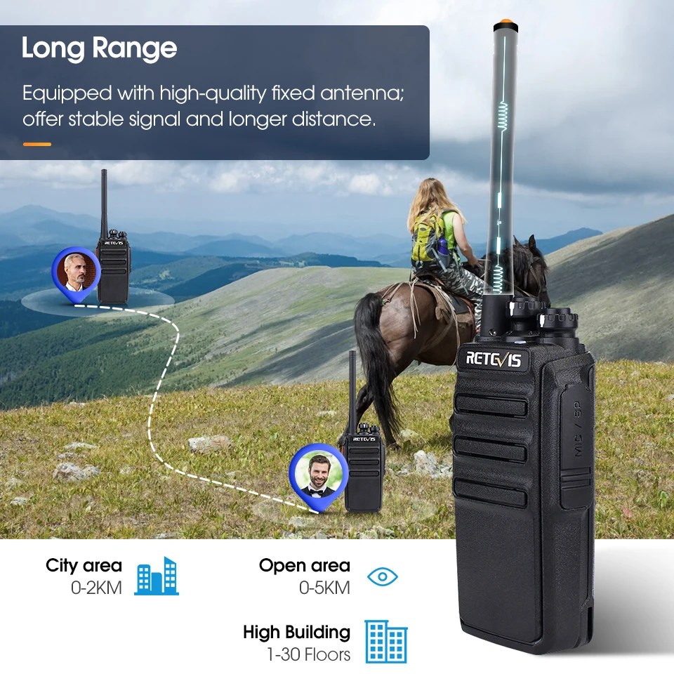 Walkie Talkie 2 Pcs Retevis RT24 PMR 446 Portable Two-way Radio Walkie-talkies Radio Communicator PTT for Hotel Hunting Factory