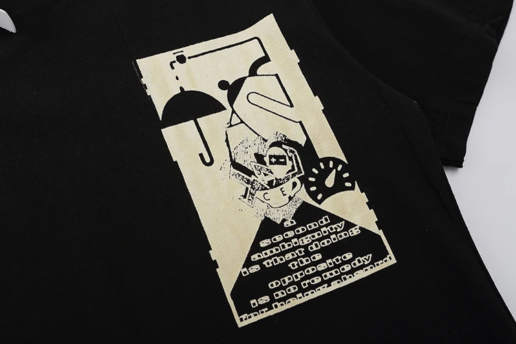 Black Cotton Comfortable CAVEMPT T-shirts Umbrella Tea Tasting Battery Portrait Short Sleeve Men Women Street Loose CE Tees