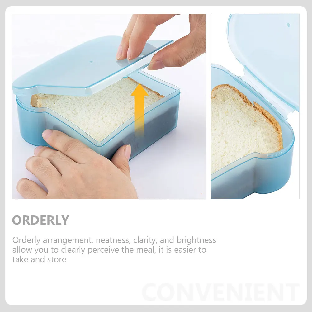 

4pcs Bread Box Clamshell Plastic Storage Container Leak-Proof For Toast Fruit Snacks Camping Picnic Outdoor Travel Bento Food