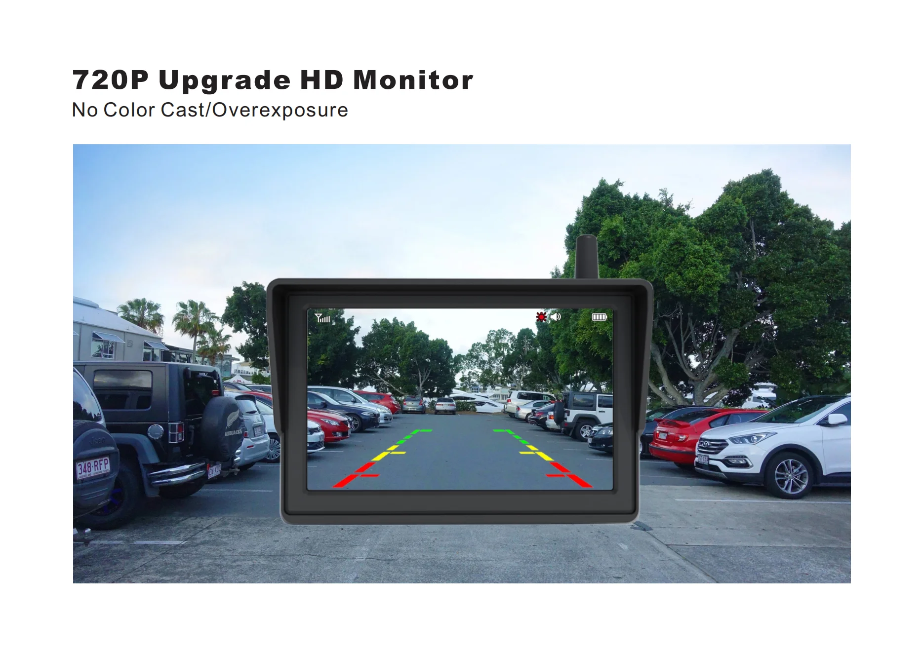 New Design 2.4G 720P Wireless Solar Powered EU AUS License Plate Car Rearview Camera for Car Reversing Aid