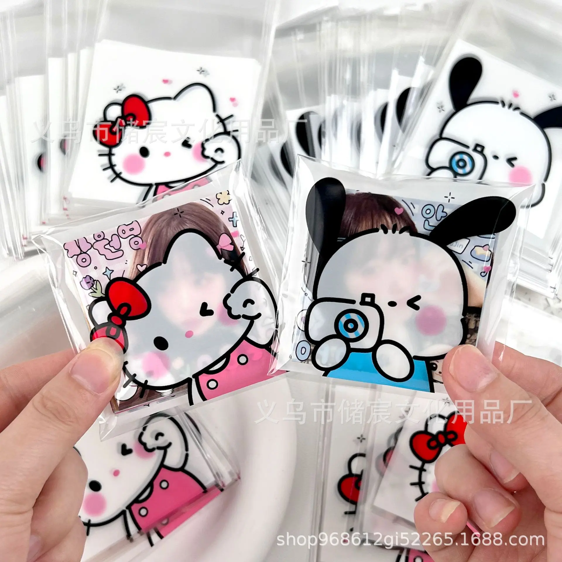 

50PCS Cartoon Hello Kitty Self Sealing Bags Perfect For Gifts Candy Jewelry Party Favors Durable Pvc Cartoon Storage Pouches