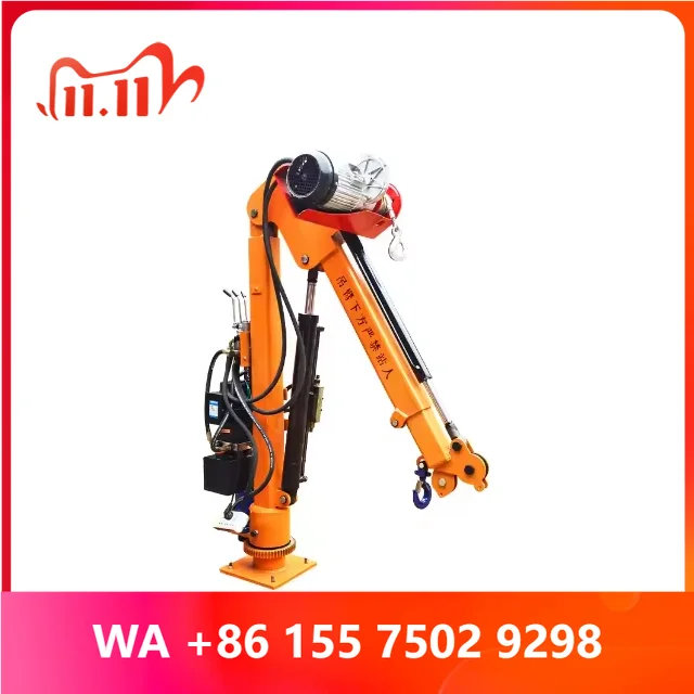 1 Ton Mole Crane for Loading Cargo 12 24 Hydraulic ehicle Mounted