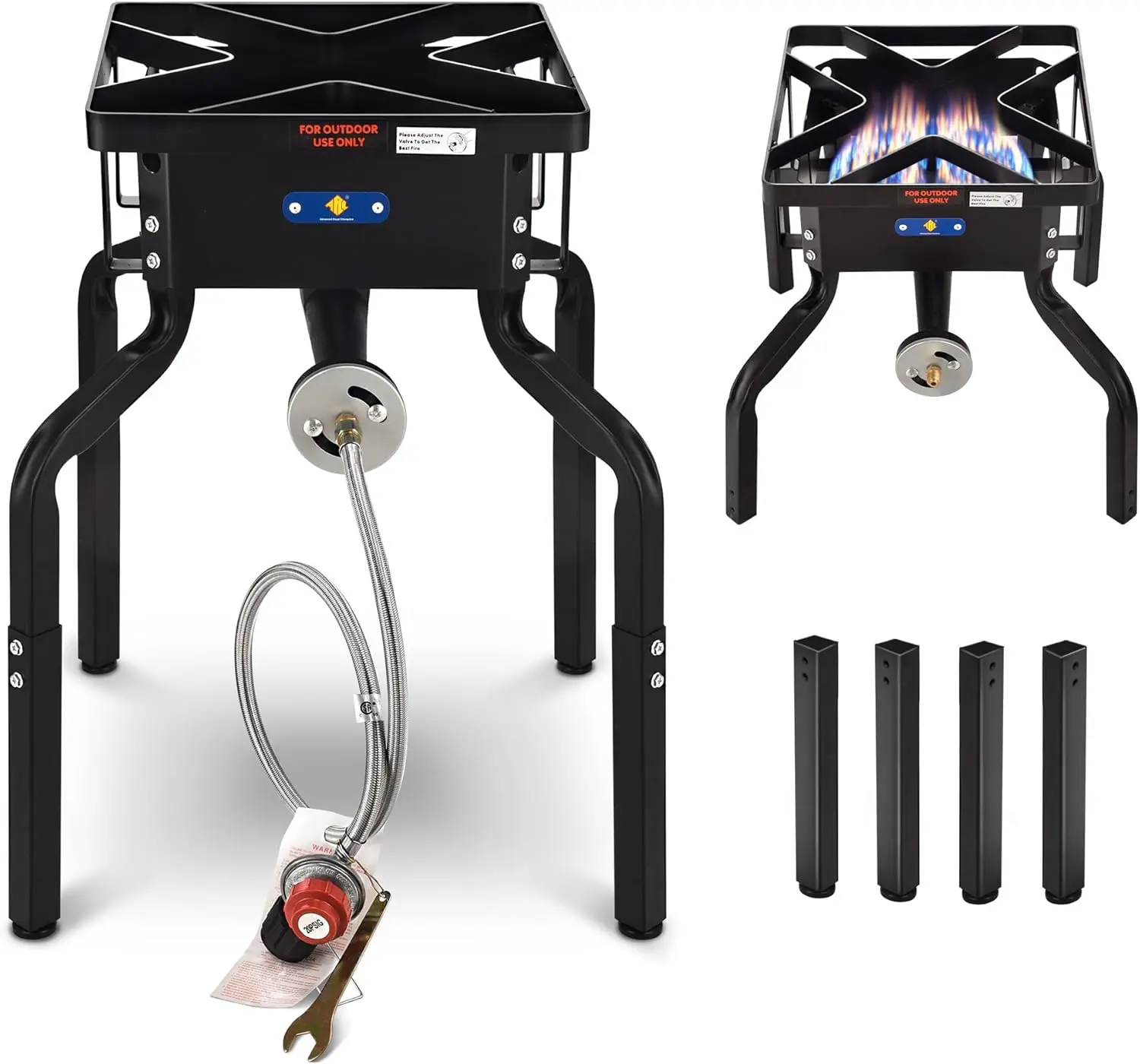 200,000BTU Propane Burner Camp Stove for Outdoor cooking,with Removable Legs,ideal for Woks, Skillets and Pots