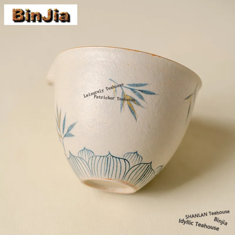 

175ml Hand-painted Bamboo Tea Pitcher Tea Divider Cha Hai Dispenser Household Justice Cup Fair Mug Tableware Craft Accessories