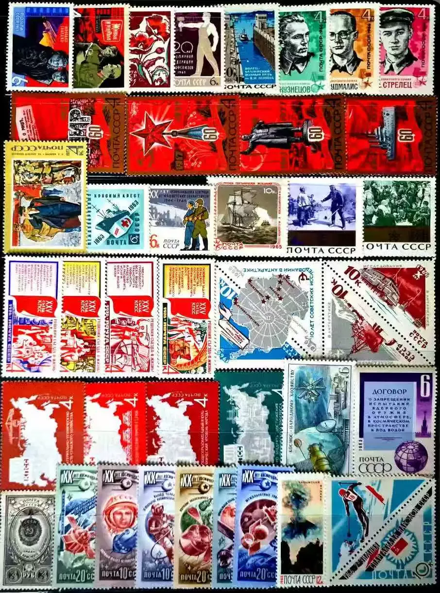 Vintage Soviet Union Postage Stamps 50/100 Pcs Original Postmark No Repeat Good Condition Stamp Hobby Collection For Collectors