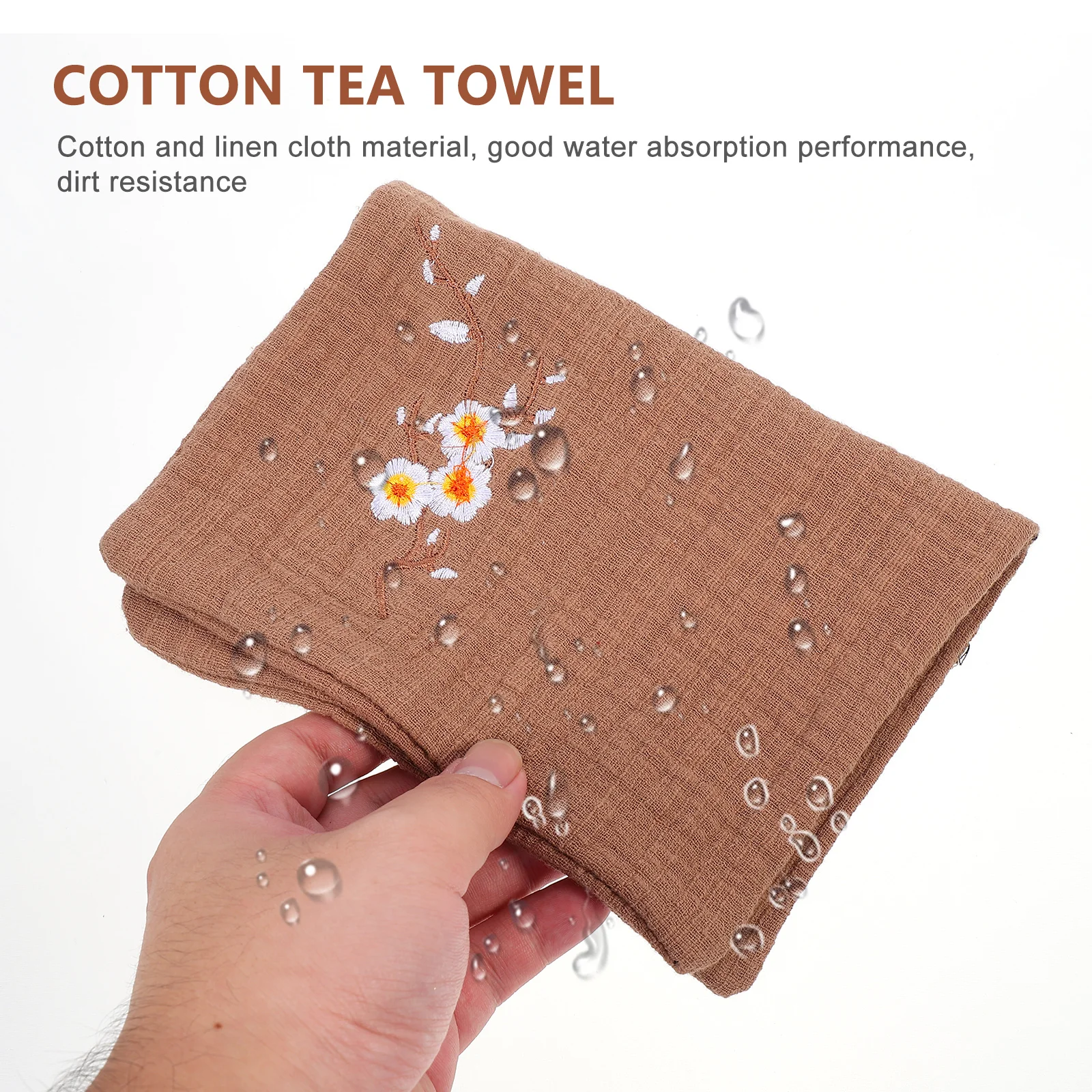 

2 Pcs Towels Beautiful Cleaning Multipurpose Bath Cotton Linen Embroidered Exquisite Hand