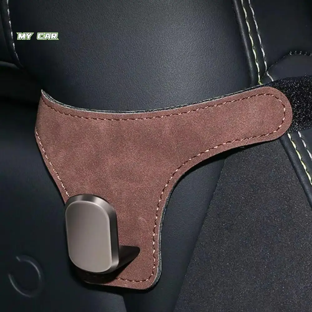 

2Pcs Hanging Car seat back hooks Invisible Flip Fur Leather Car Hook Strong Load-Bearing 3 Colors Auto Headrest Hanger