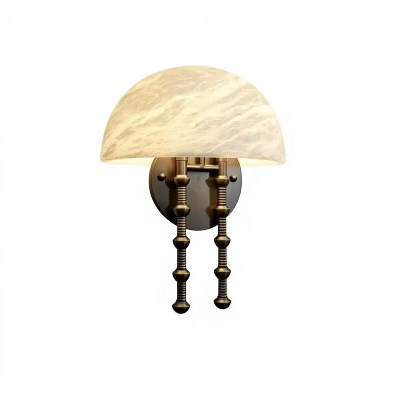 Retro Spanish Marble LED Wall Lamp for High-End Hotels Clubhouses Model Rooms Hallways & Bedside Areas