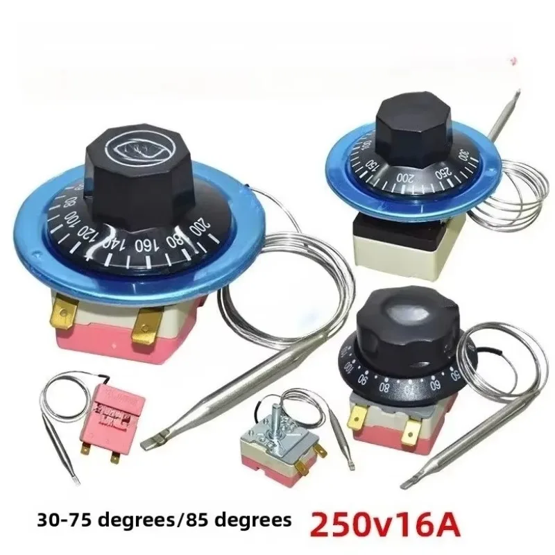 2pcs Storage type electric water heater thermostat 75 degrees 85 degrees 250v16A temperature control switch knob thermostat