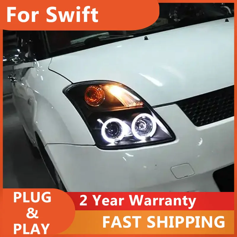 Car Accessories for Suzuki Swift Headlight Set 2005-2016 2008 Swift Head Light DRL Turn Signal High Beam Projector Lens