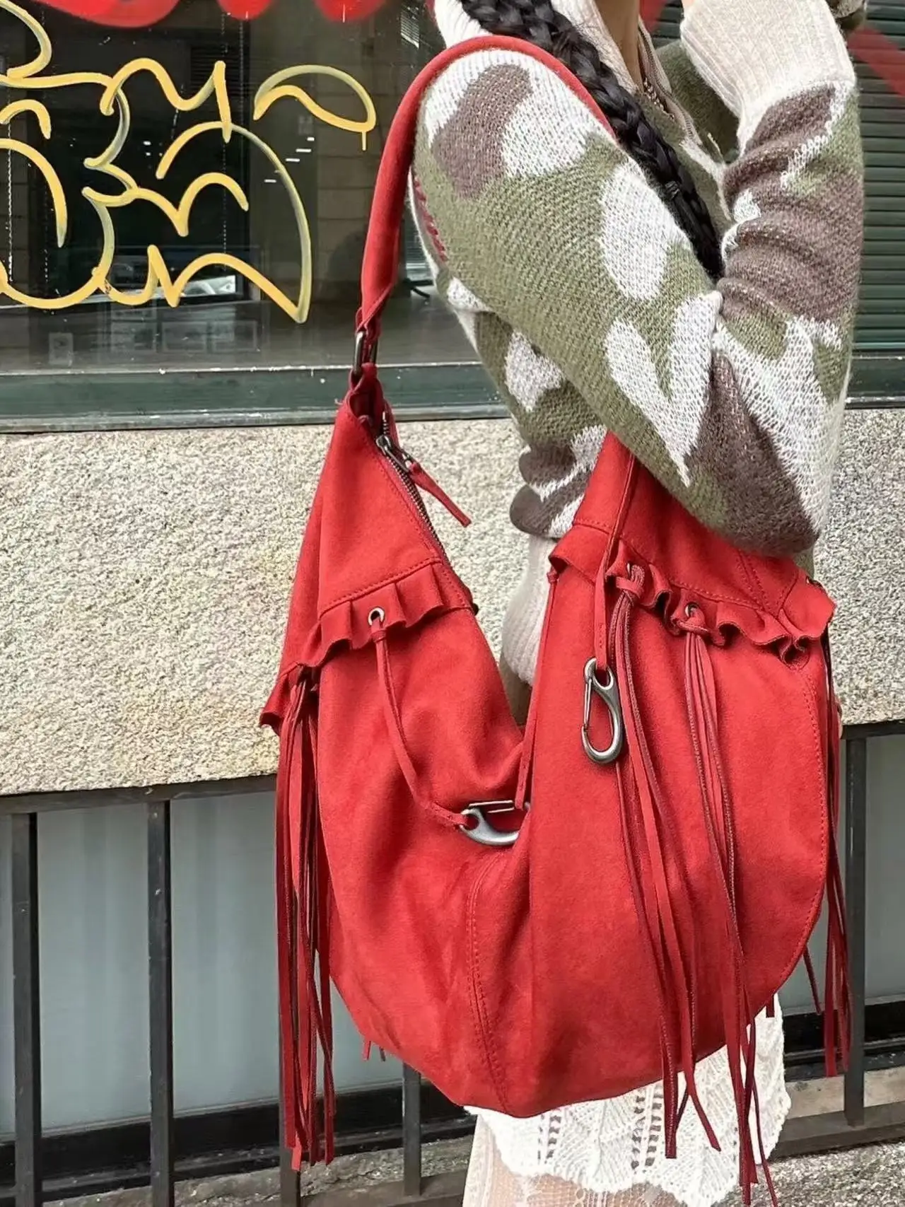 

Fashion New Motorcycle Style Su Decoration Women's Bag Simple And Casual Versatile Personalized Single Shoulder Crossbody Bags