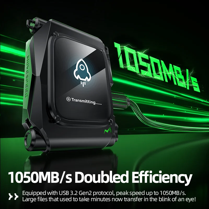 Movespeed st10 1050 mb/s portátil ssd 2t 1t criptografia de toque