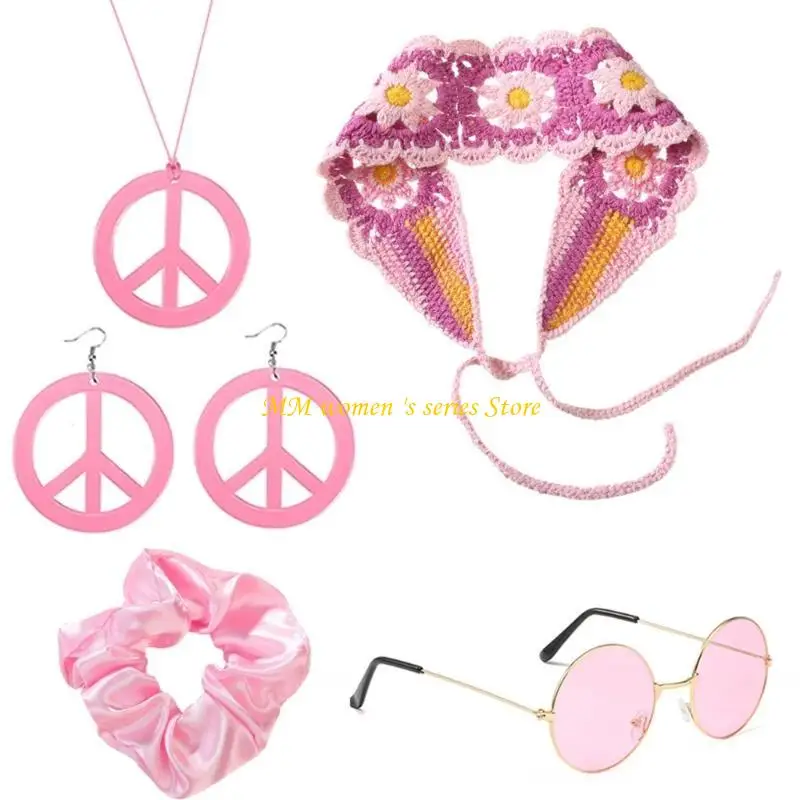 Q39C Accessori per costumi hippie degli anni '70 anni '70 Hippie Gioielli Hippie Hold Baschetta per capelli per capelli per a