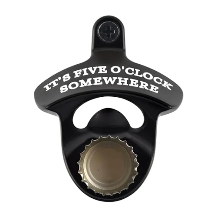 

Нержавеющая магнитная настенная открывалка для бутылок, черный, белый цвет, IT'S FIVE O'CLOCK SOMEWHERE, открывалка для бутылок с пивом и газировкой, охладитель, альтан