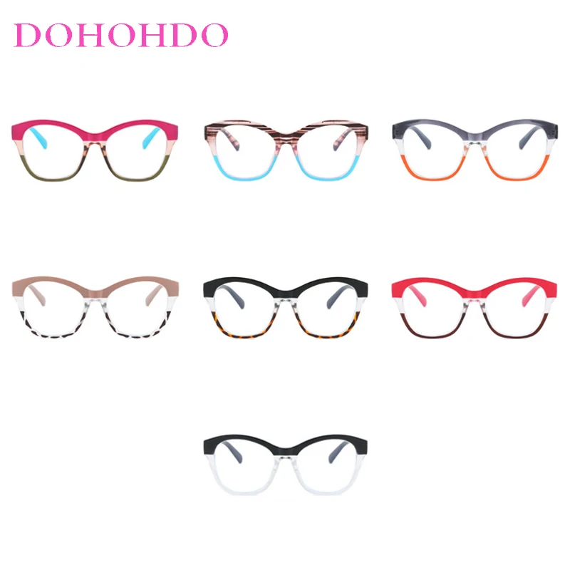 Vintage Brand Designer TR90 Big Frame Elegant Cat Eye Men Women Eyewear Reading Eye Protection Optical Anti-Blue Light Glasses - view 6