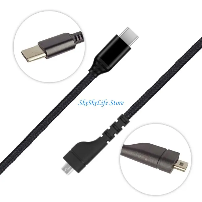 E65E Universal Type C Sound Wire 1.5m Nylons trenzado para auriculares ARCTIS3/5/7 Gaming
