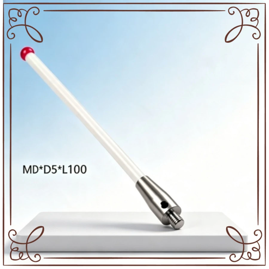 1x 5/6mm OD M4 L100 threadruby Head Ceramic Styli Rod 3D Three Dimensional Gauge Meter Coordinate Measuring Machine CMM Tip Pro
