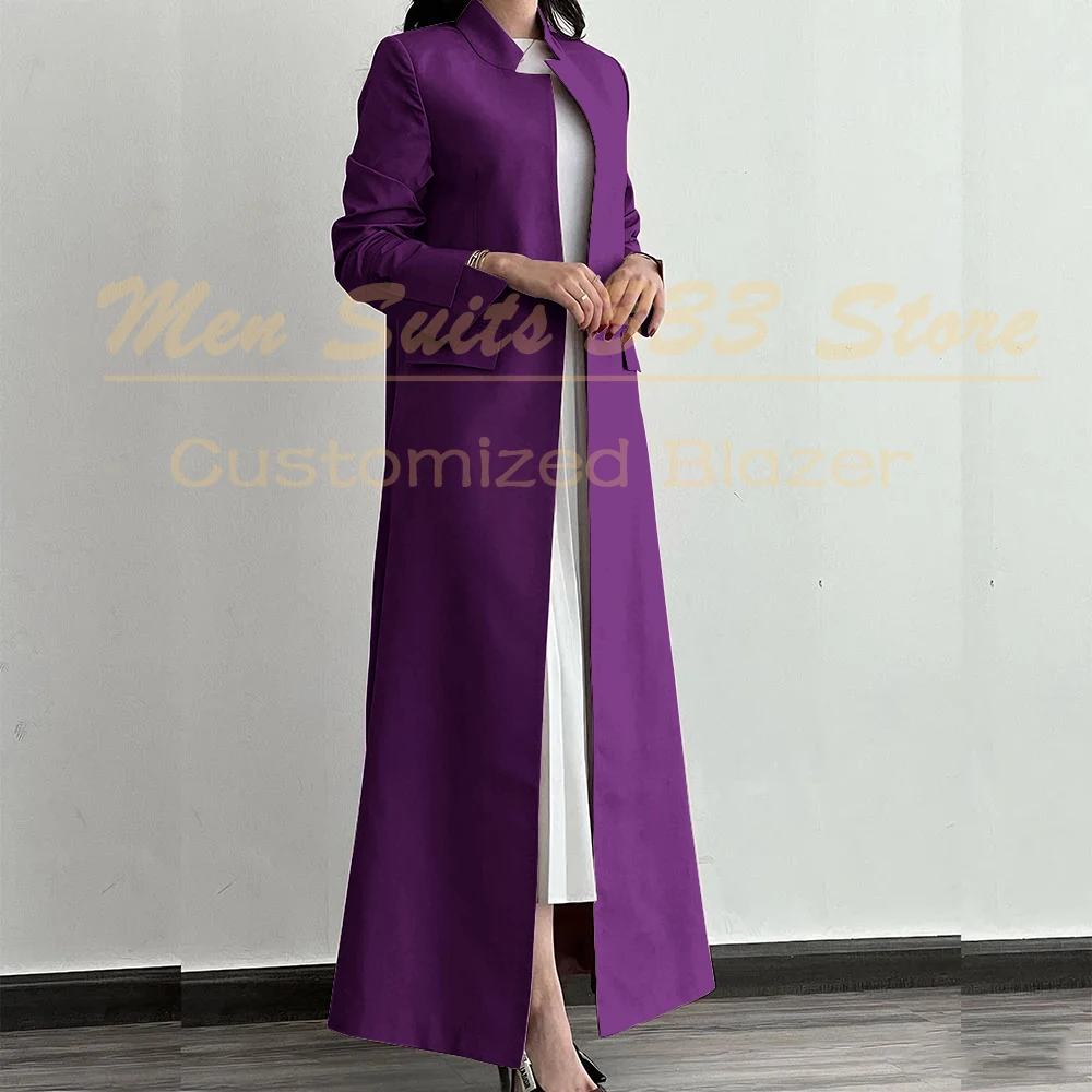 Formal Women's Blazer Fashion Long Sleeve Single Breasted Stand Lapel Jacket Luxury Abayas Female Clothing Customzied Outfits