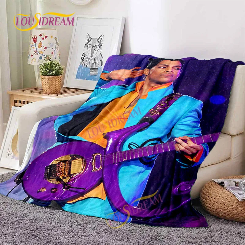 Fun Prince Rogers Nelson Print Fan Gift DIY Lightweight Four Seasons Soft Home Thin sofa cover Home office casual blanket