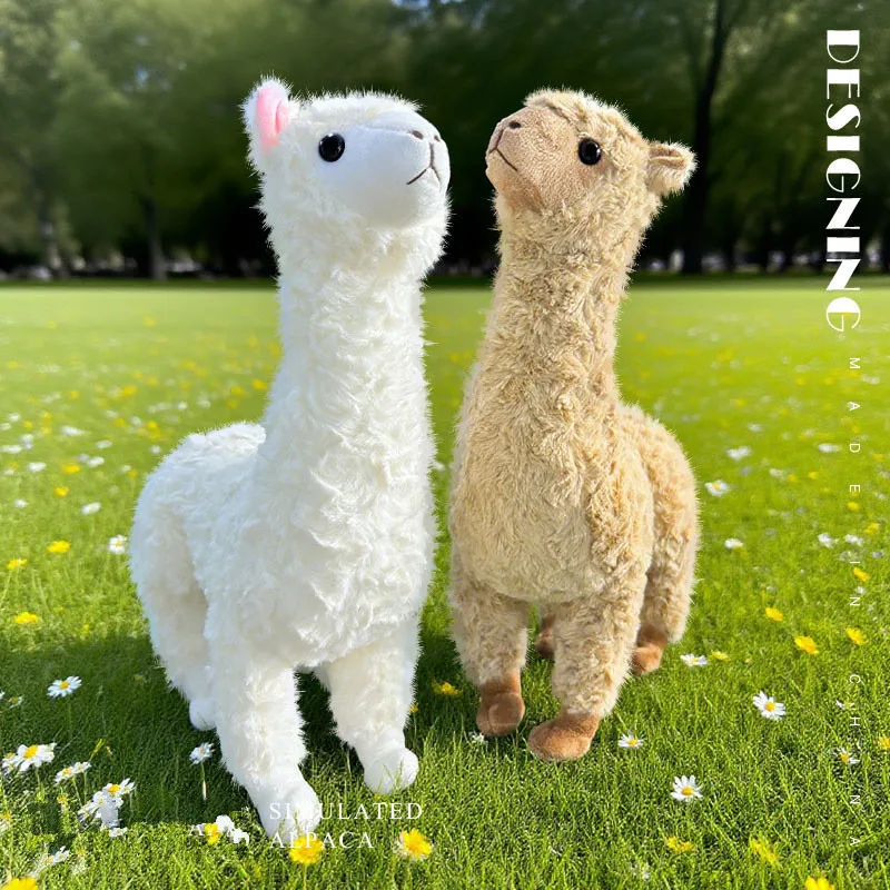

40cm Cute Furry Alpaca Plush Toy for Kid Cute Lamb Stuffed Animal Dolls Soft Lifelike Sheep Adult Toy Gift Children Room Decor