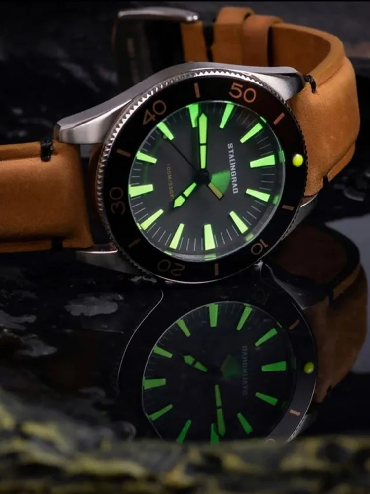Роскошные мужские часы Stalingrad, круглые водонепроницаемые светящиеся мужские часы в стиле милитари, кварцевые часы из нержавеющей стали мужские наручные