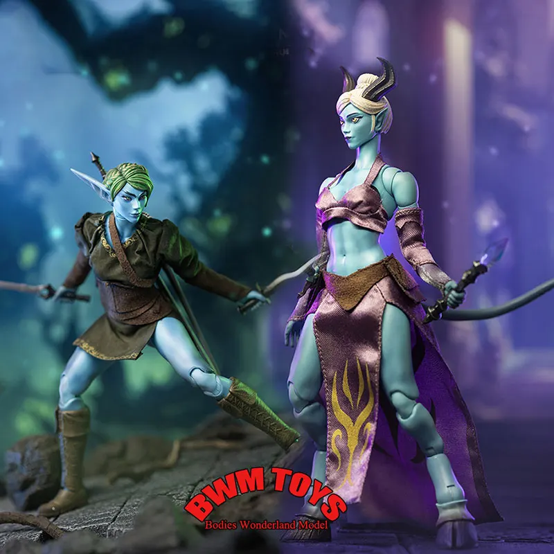 

Lazy Studio 1/12 Scale Female Soldier Black Horn Draenei Green Hair Elf Oak Town 2 Wave Series 6'' Action Figure Doll Collection