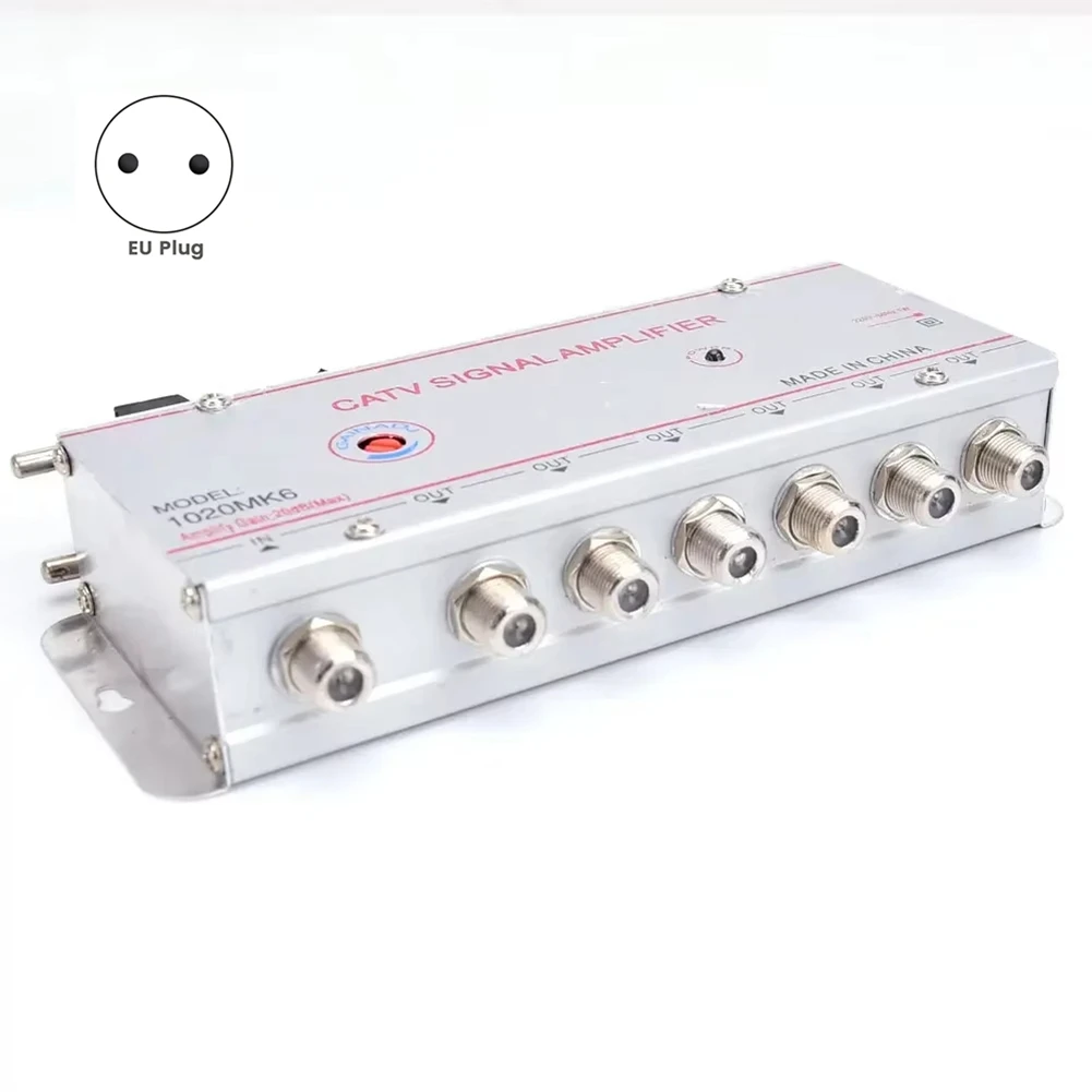 B29C-High-Gain 20Db Cable TV Splitter Amplifier For Home, 45Mhz To 860Mhz Digital Signal Booster With EU Plug