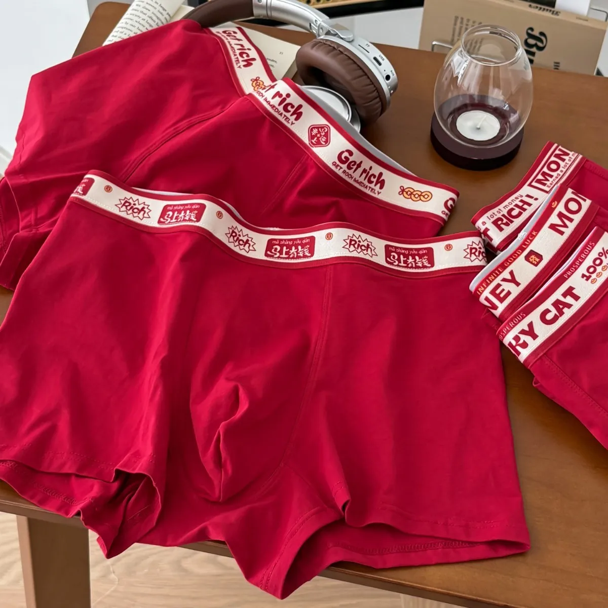 

Pure cotton lucky birthday Men Briefs Panties, Seamless Men Boxer Shorts U Bulge Underwear causal Breathable Underpants A7150