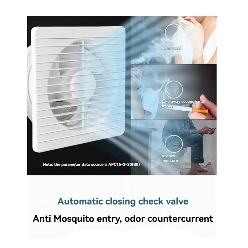 

ABKD 220V Silence Ventilating Strong Exhaust Extractor Fan PP Waterproof Ventilation Fan Wall Mounted Home Extractor (EU)