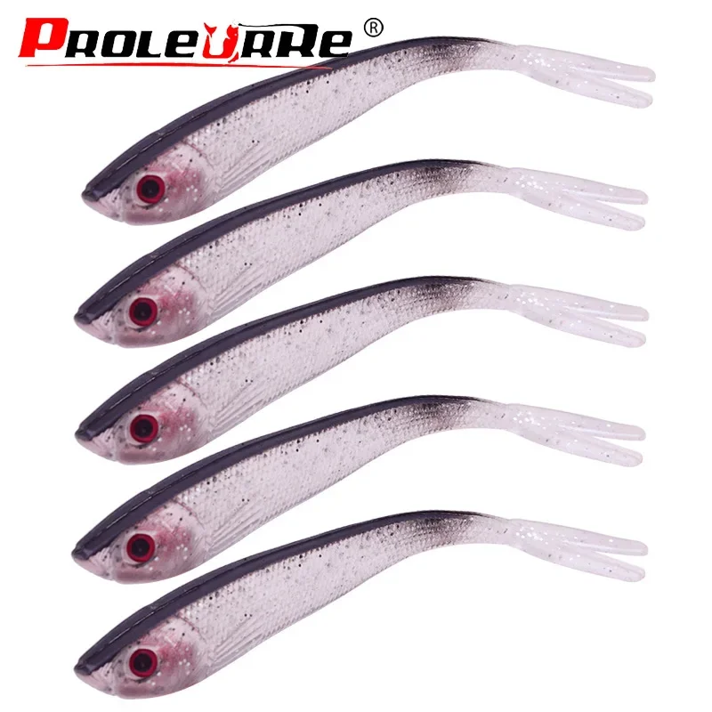 

5Pcs Fishing Soft Lures 7.5cm/10cm 1.8g/4.3g Fork Tail Grub Artificial Soft Bait Predator Tackle Soft Fishing Worm Wobbles Lure