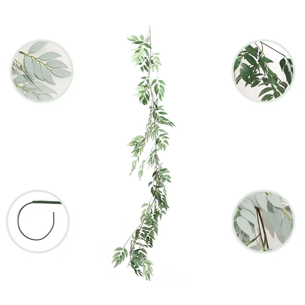

1.7m Artificial Vine Willow Shape Greenery Hanging Leaf Garland Plants Decor Wedding Arch Home Party Decoration
