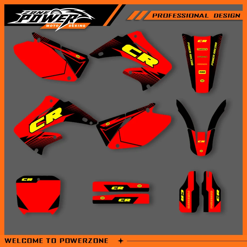 

POWERZONE мотокросс команда графический фон наклейки наборы наклеек для HONDA 2002, 2003, 2004, 2005, 2006-2012 CR125-250 по индивидуальному заказу 02