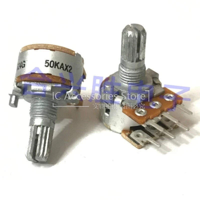 

1PCS Audio Speaker Volume Potentiometer R1000TC Dual 6Pin A50K 50KAX2
