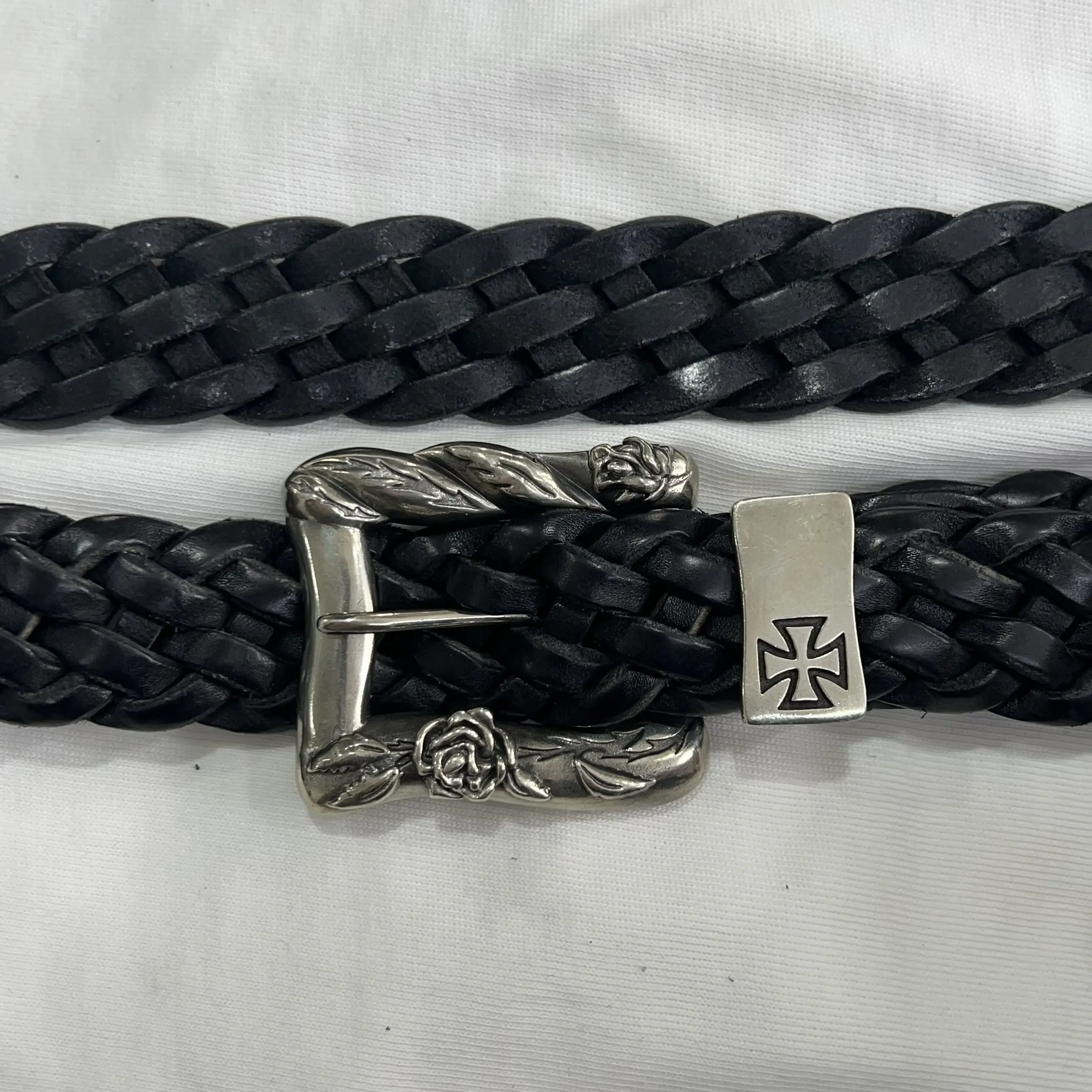 ER/D wov/en non-punching belt genuine leather heavy industry old engraved belt
