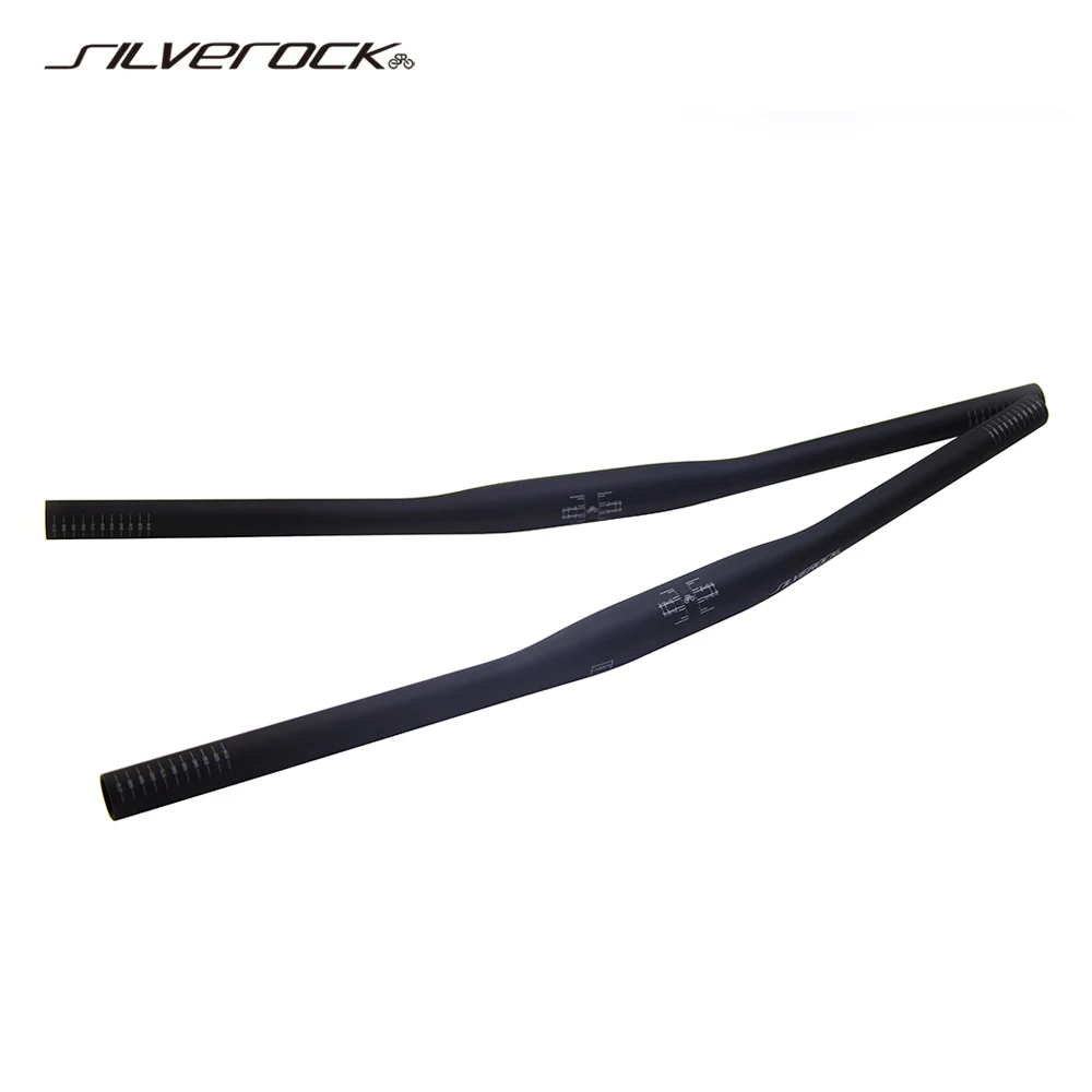 SILVEROCK Carbon Fiber Flat Bar Handlebar 31.8mm x 620mm Back Sweep 7 Degrees for BIRDY Fnhon Folding Bike Ultralight Handlebar
