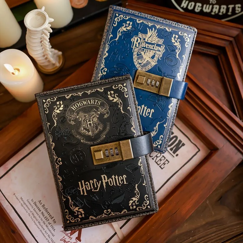 2024 New Harry Potter Four Academy Retro Password Notebook Color Page A5 Notebook Student Cartoon Log Writing Book Birthday Gift