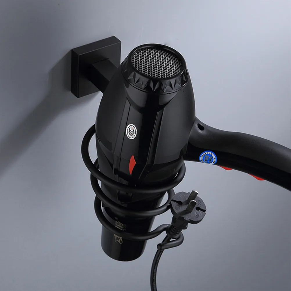 

Премиум-держатель для фена из алюминия, черный, настенный, для ванной комнаты, стильное и практичное решение для хранения, настенная подставка для фена