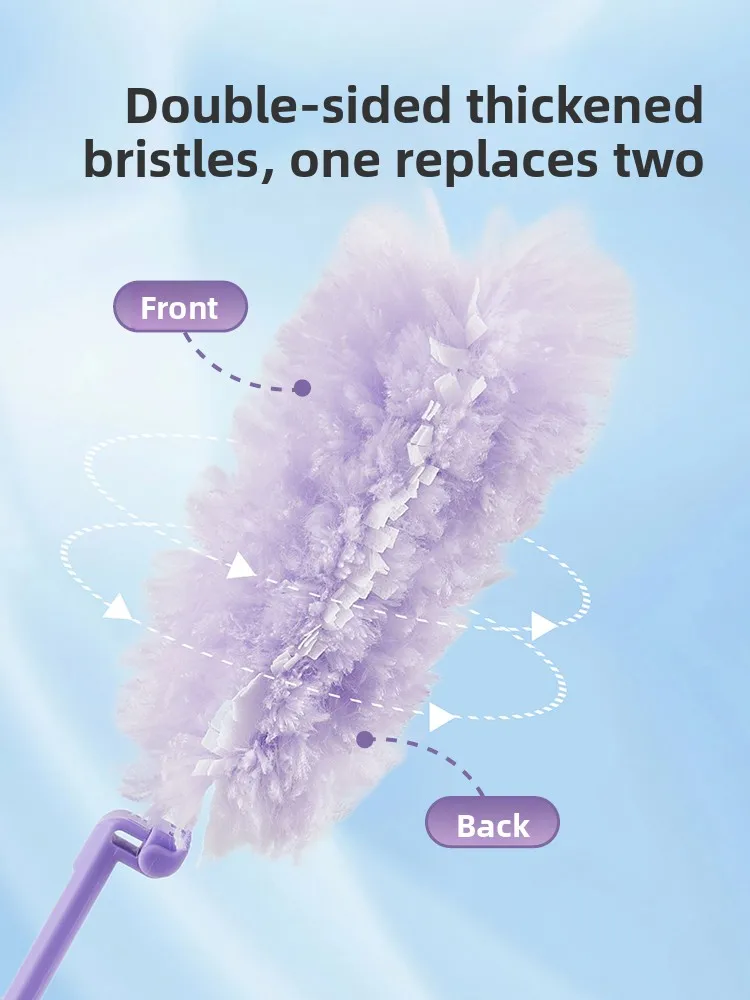 Exble Static Dust Removal Feather Duster Home Car Cleaning Tool Microfiber round Head Dust Bru Household Chores view 3