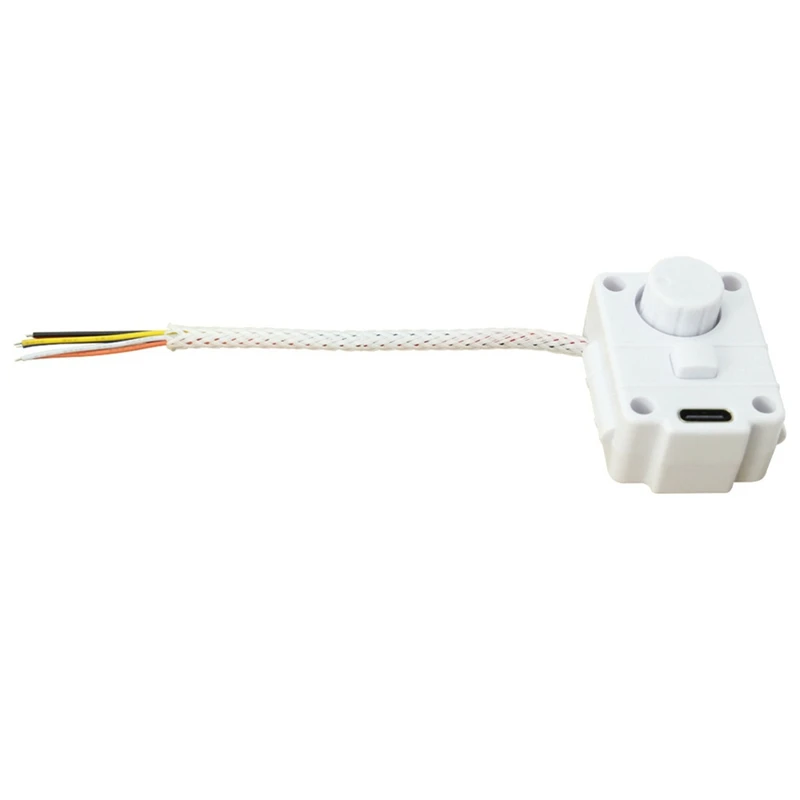 White 360 Degree Rotary Encoder Module Digital Pulse Output Individual Key Type-C Interface For Tuning Speed Dimming Volume