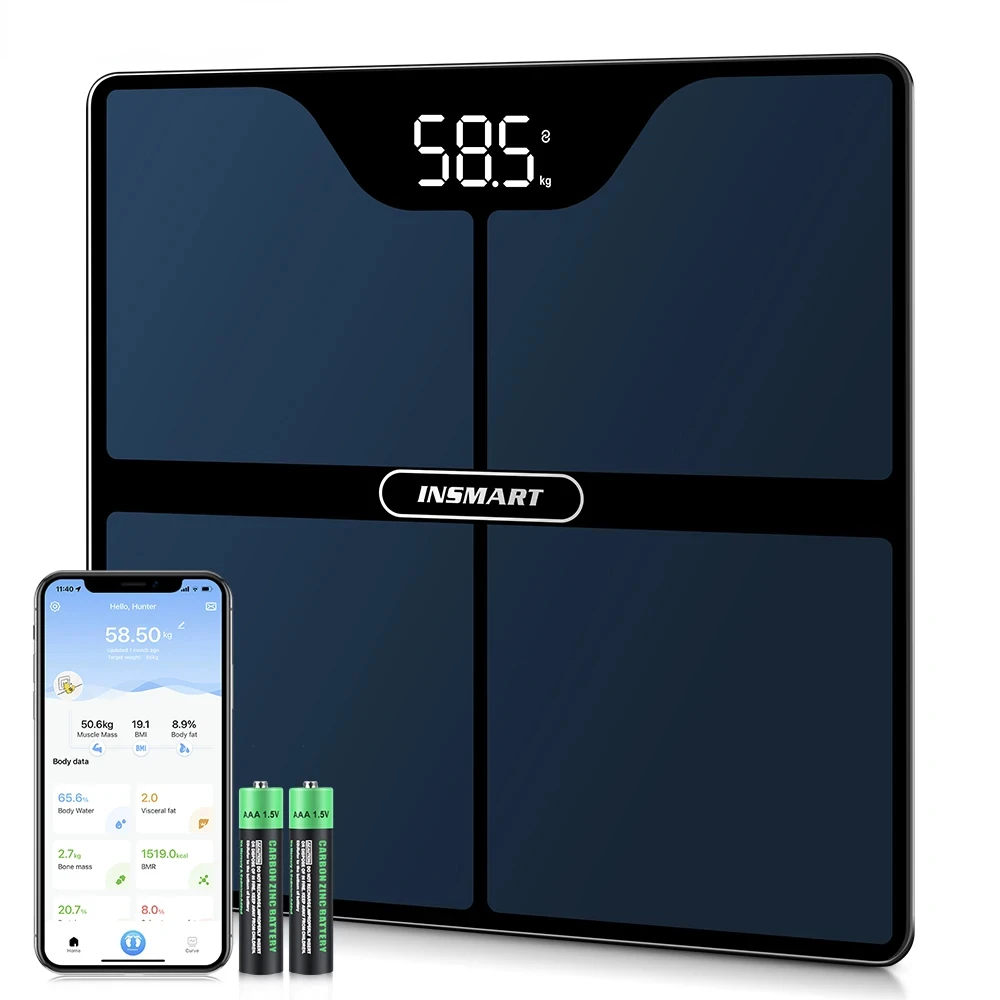 Báscula de peso Digital para persona, balanza corporal Inteligente para adultos, 180kg, báscula profesional inteligente para grasa corporal, balanza de bioimpedancia, Yoga mate