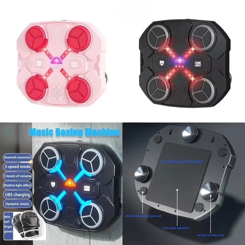 Smart Boxing Training Machine Wall Mounted Punching Target Durable Plastic Fitness Toy with Music for Kids
