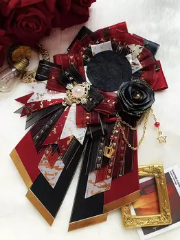 ที่ใส่เหรียญริบบิ้นสีแดงลายกุหลาบตกแต่งพินของกระเป๋า ITabag