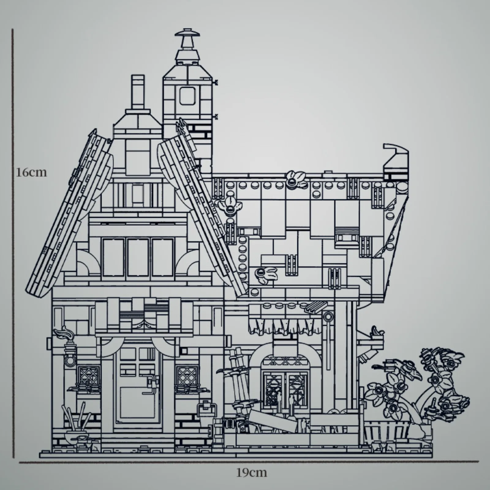 Medieval European Architecture Building Blocks Set - Farm Manor Post House Model DIY Toy
