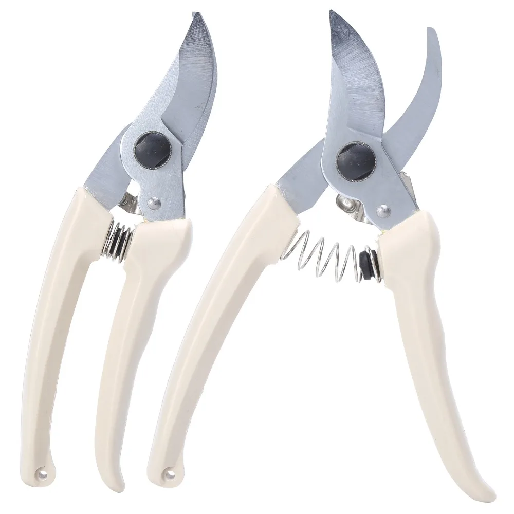 2pcs Stainless Steel Blade Pruning Shears Heavy Duty Curve Design Garden Scissors Ergonomic Plastic Handle Sharp Blade