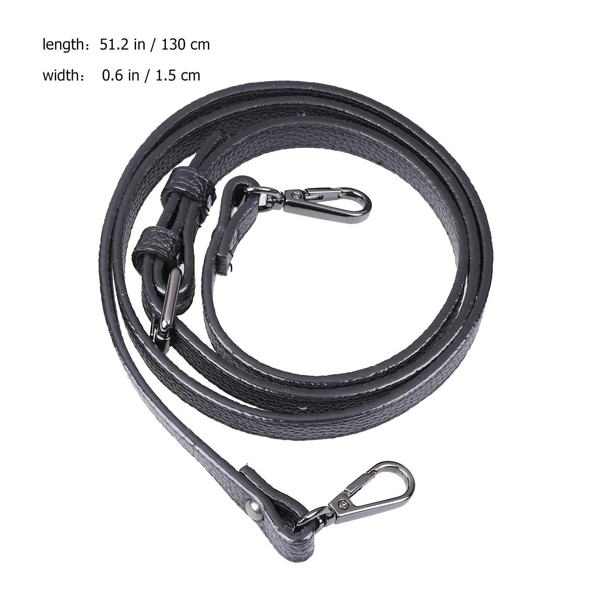 

Creative Replacement Shoulder Bag Strap Adjustable PU Women Bag Strap Bag Accessory (Black, Black Buckle)