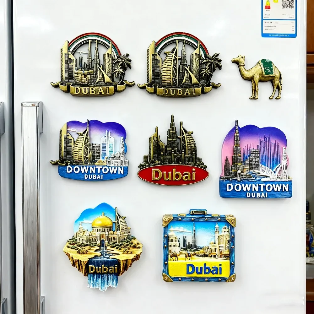 Dubai Refrigerator Magnet Sailing Hotel - Emirates Alloy Halifa Tower Scenic Fridge Souvenir