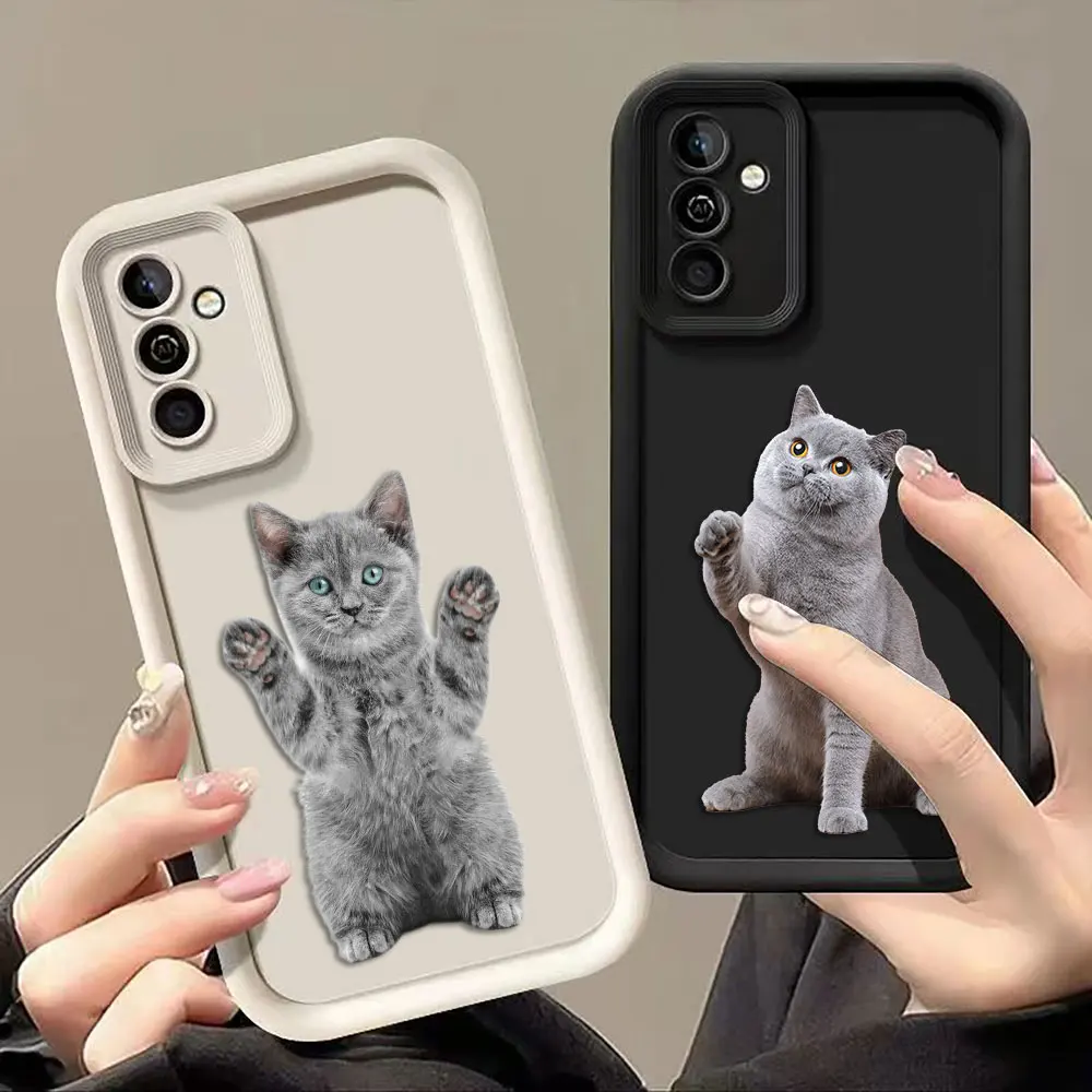 White Grey Cat Ragdoll Phone Case For Samsung Galaxy S26 S25 S24 S23 S22 S21 FE S20 ULTRA PLUS TPU Case Funda Shell Capa Cover