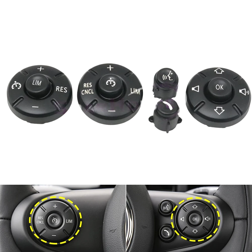 Steering Wheel Cruise Multifunction Control Switch Button Cover For BMW MINI Cooper Clubman Countryman F54 F55 F56 F57 F60 14-21
