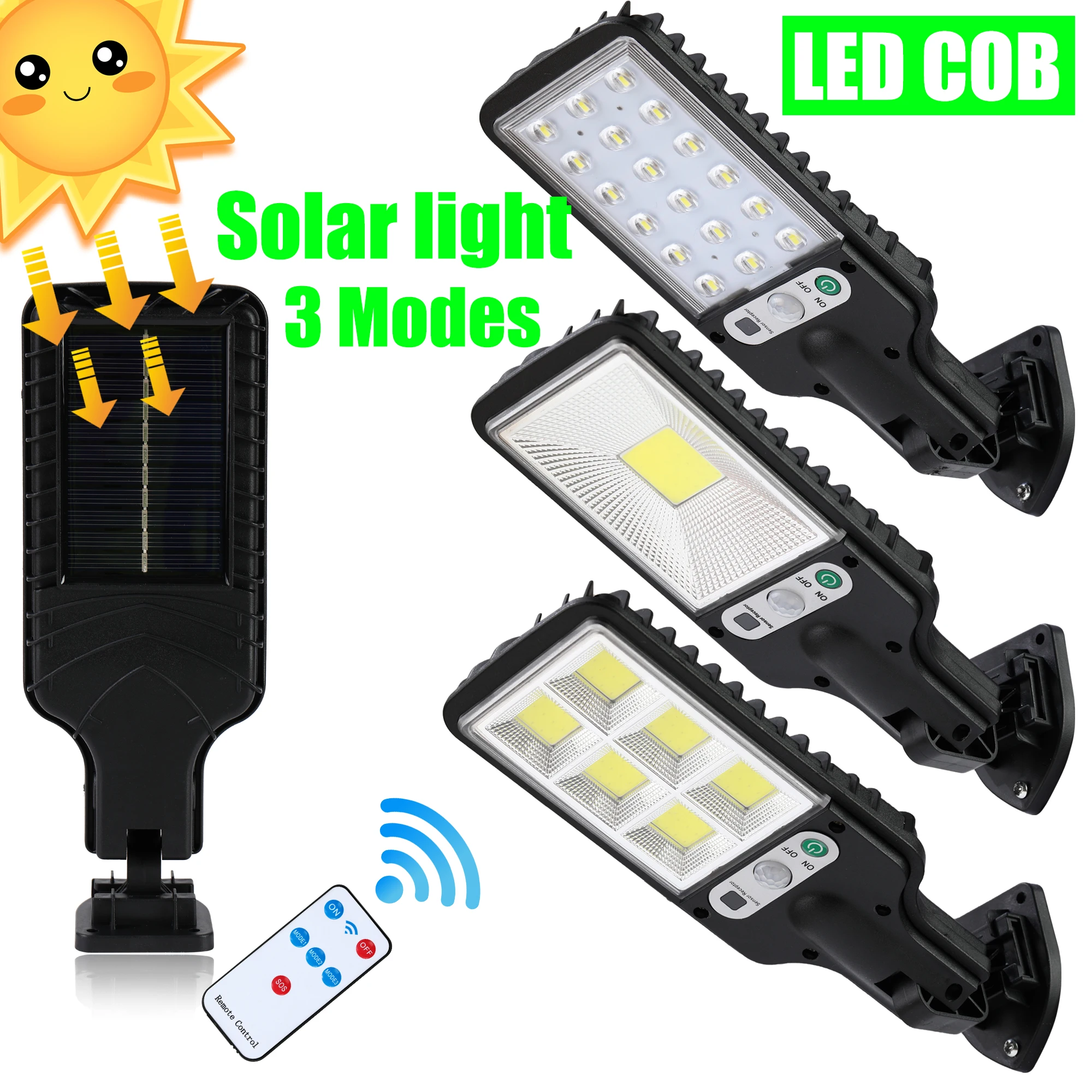 

Solar Street Lights Outdoor Waterproof Motion Sensor Wall LED Lamp with 3 Lighting Mode Solar Powered Lights for Garden Patio